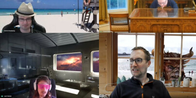 image: Disse utviklerne kjører videomøter med greenscreen